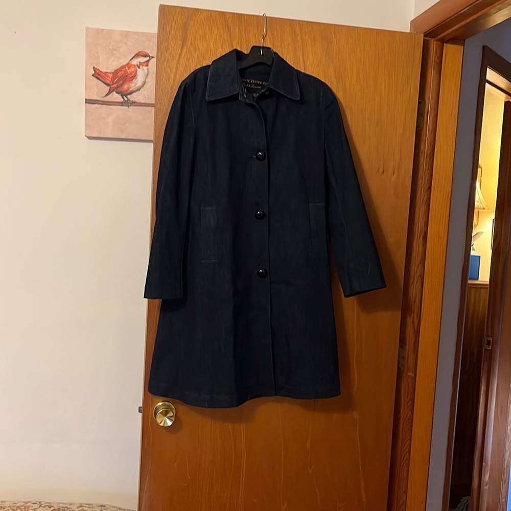 Beautiful Ralf Lauren denim trench coat size small.